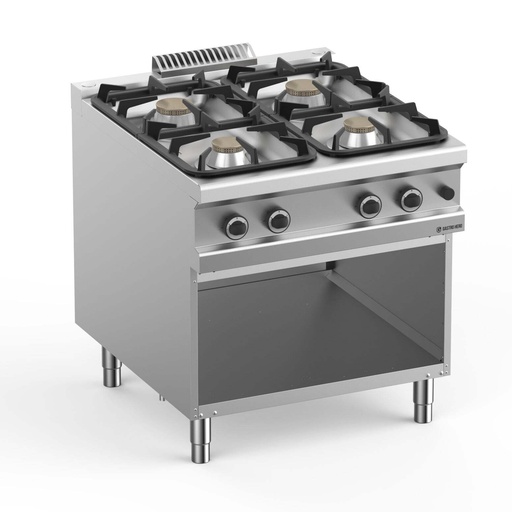 Gasherd  Serie 900 - 80/90 mit offenem Unterbau - 4 Kochstellen - 22 kW