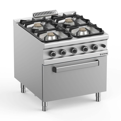 Gasherd  Serie 900 - 80/90 mit Elektrobackofen - 4 Kochstellen - 22 kW