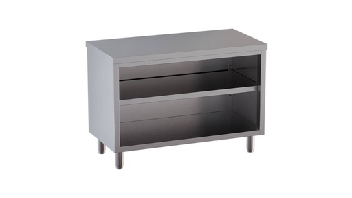 Edelstahl-Arbeitsschrank ECO 6x7 offen ohne Aufkantung