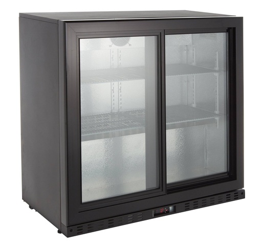 Barkühlschrank ECO 230 mit Schiebetüren schwarz, LED Beleuchtung, unterbaubar