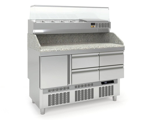 Pizzatisch PROFI Mini 1/4 mit Kühlaufsatz
