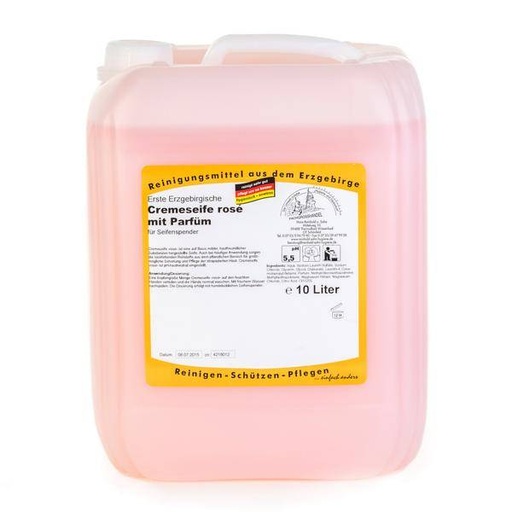 Erste Erzgebirgische Cremeseife rosé, mit Parfüm | 10 Liter