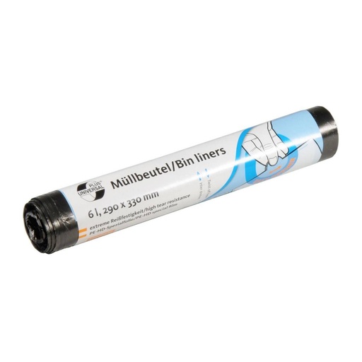 Müllbeutel 6 Liter, 6 µ, HDPE grau, 290 x 330 mm | 50 Stück/Rolle
