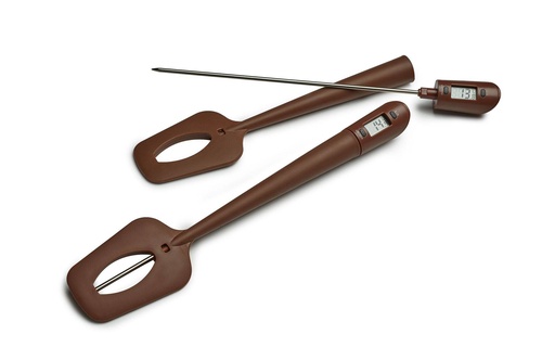 Schokoladen-Thermometer mit Rührlöffel aus Silikon