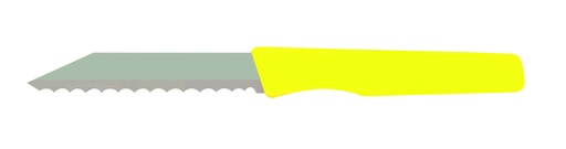 Brötchenmesser aus Bandstahl, 185 mm, gelber Griff