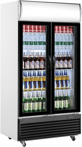 SARO Getränkekühlschrank, 2 Türen, Werbetafel, GTK 800