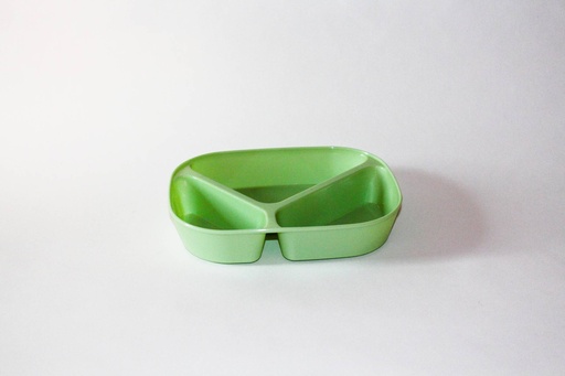 Menübox 3-geteilt 236x181x47mm ohne Deckel / avocadogrün / 48 Stk.
