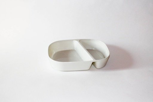 Menübox 2-geteilt 236x181x47mm ohne Deckel / cremeweiß / 48 Stk.
