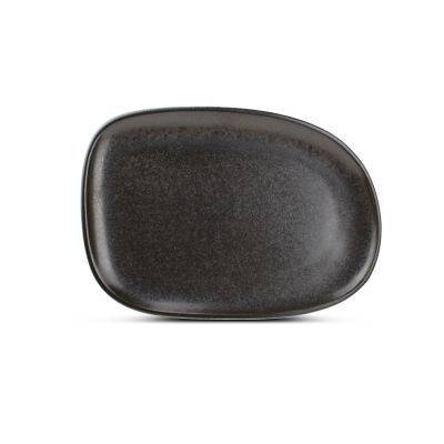Teller Ceres aus Porzellan, 33 x 23 cm, schwarz