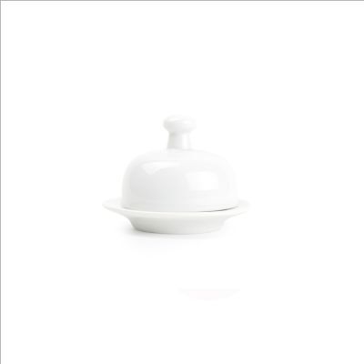 Butterdose Appetit aus Porzellan, ø 9,5 cm, H 7 cm, weiß