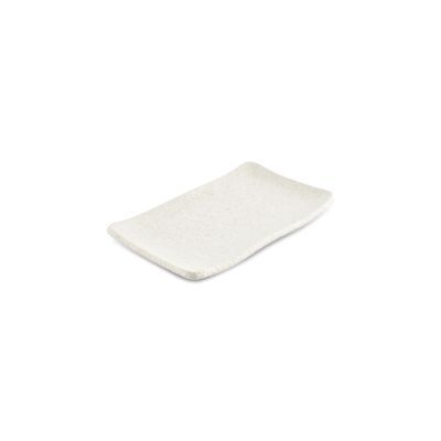 Servierplatte Kreideweiß Calca aus Porzellan, 23 × 14,5 × 2,5 cm