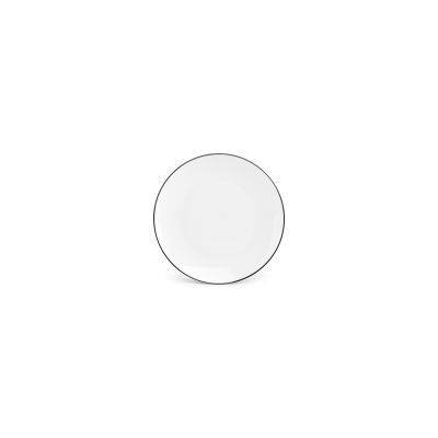 Teller Coupe schwarzer Rand Basic White, 20,5 cm