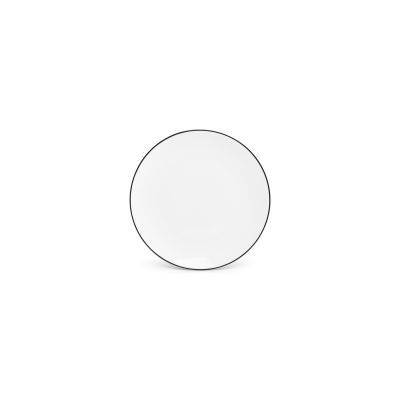 Teller Coupe schwarzer Rand Basic White, 24 cm