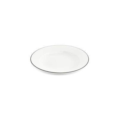Tiefer Teller schwarzer Rand Bistro aus Porzellan
