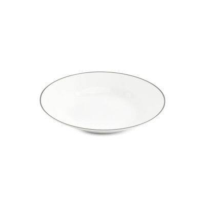 Tiefer Teller grüner Rand Basic White, Ø 23 cm, H 4 cm