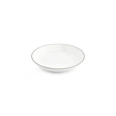 Schüssel mit grünem Rand Basic White, Ø 21 cm, H 4 cm