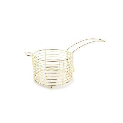 Pommeskorb Wire Ware aus Metall, ø 11 cm, H 7,5 cm, gold