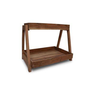 Serviertablett mit Gestell Natur Venna, 58 x 40 x 46 cm