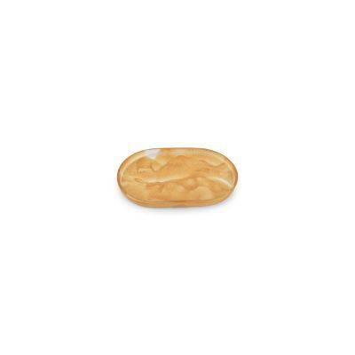 Teller Folia aus Glas, 14,5 × 22,5 × 1,5 cm, gold