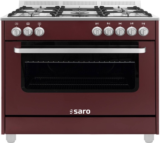 SARO Multifunktionsherd Gas/Elekt., TS95C61LVI bordeaux