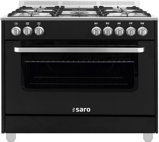 SARO Multifunktionsherd Gas/Elektr., TS95C61LNE schwarz