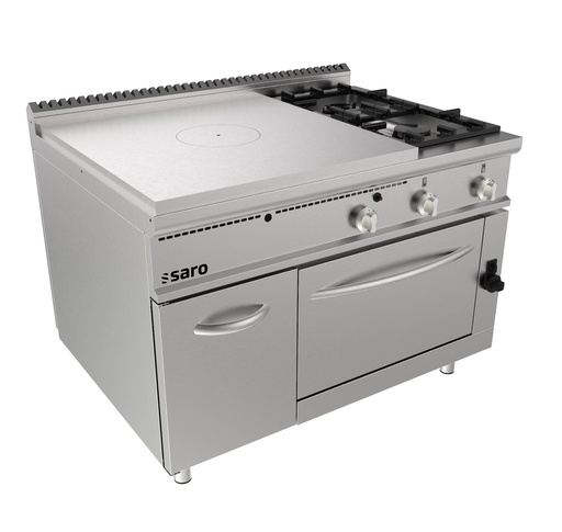 SARO Glühplattenherd+Gasofen, 2 Brenner+Tür, LQ/TPG6LO