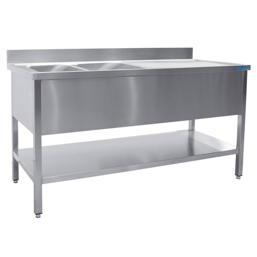SARO Spültisch 2 Becken, links - B 1200 x T 600 mm