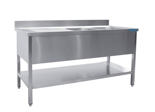 SARO Spültisch 2 Becken, rechts - B 1600 x T 600 mm