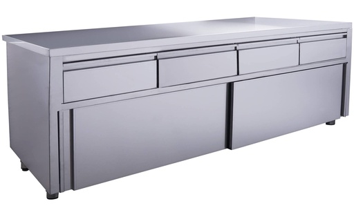 SARO Schiebetürenschrank mit 4 Schubladen, 1800x700mm