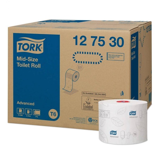 Toilettenpapier 2-lagig, 100 m, weiß "Tork Midi Advanced" | 27 Rollen