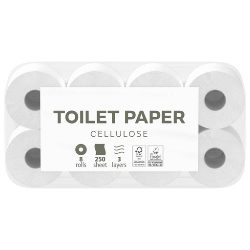 Toilettenpapier 3-lagig, "SAVR", 250 Blatt/Rolle, hochweiß | 64 Rollen/Sack