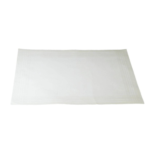 Dunicel Tischset 30 x 40 cm, 500 Stück | mit Motiv: Maitre weiß mit Linienbordüre