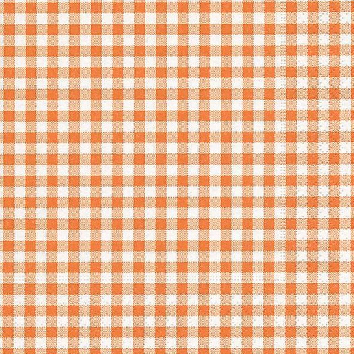 PAPER+DESIGN Zelltuch-Servietten 33 x 33 cm, 3-lagig, 1/4 Falz, 20 Stück/Pack | mit Motiv "New Vichy" orange/weiß