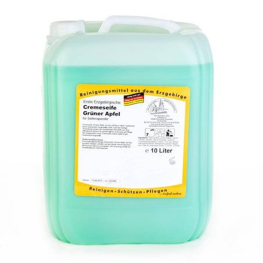 Erste Erzgebirgische Cremeseife Grüner Apfel | 10 Liter