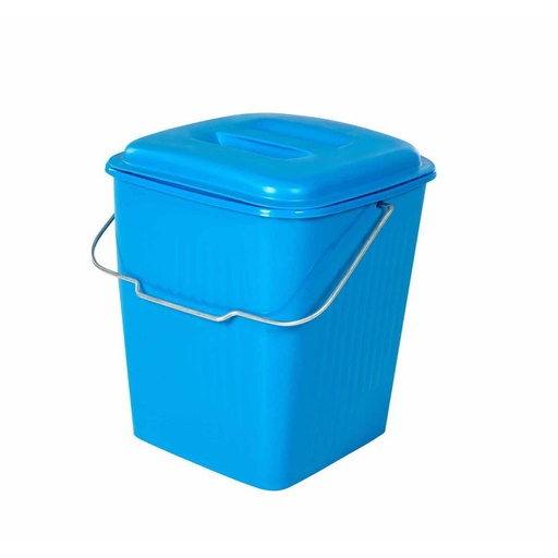 Viereck-Deckeleimer 12 Liter mit Metallbügel, 27 x 27 x 29 cm | blau
