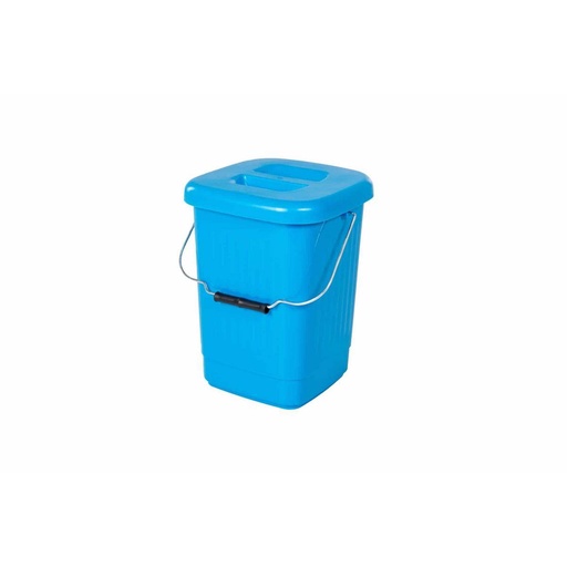 Viereck-Deckeleimer 9 L mit Metallbügel, 21 x 21 x 28 cm | blau