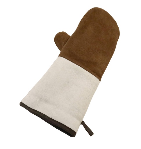 Backhandschuhe aus Leder, 390 x 130 mm, braun, grau