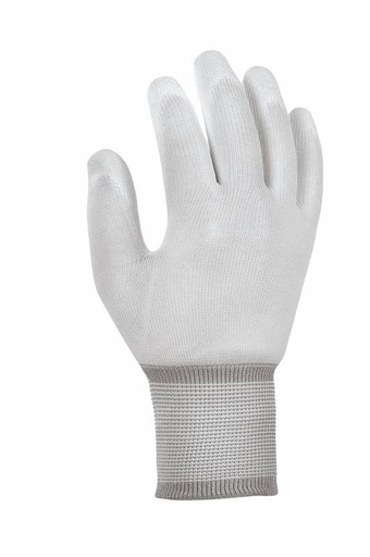 Polyester-Strickhandschuhe mit PU-Beschichtung, weiß | Größe S