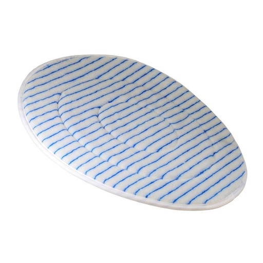Maschinenpad/Mikrofaserpad 533 mm - 21'' | weiß mit blauen Streifen