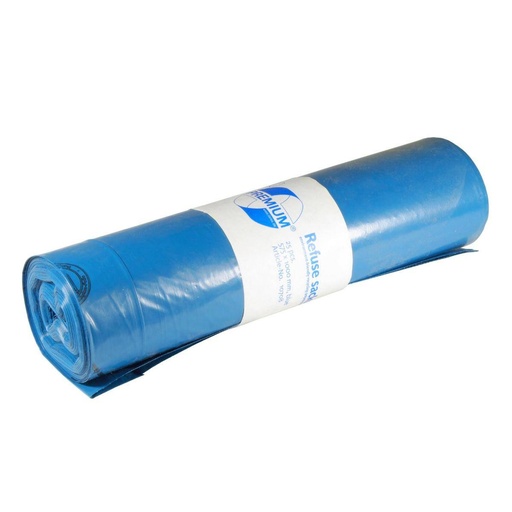 Müllsack 70 Liter, 38 µ, Typ 60, LDPE blau, 575 x 1000 mm | 25 Stück/Rolle
