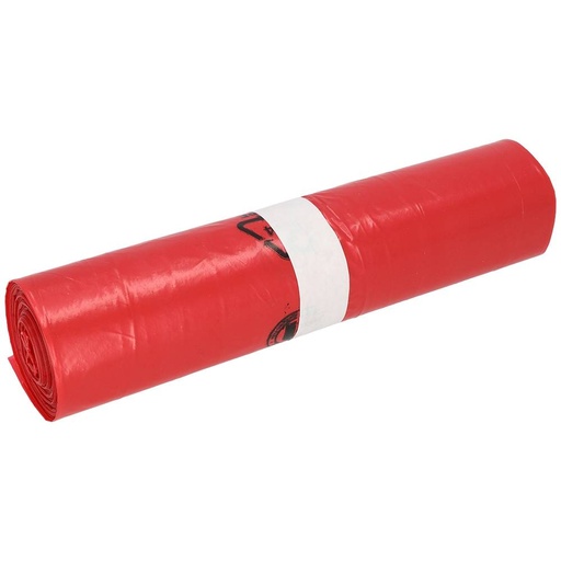Müllsack 70 Liter, 34 µ, Typ 60, LDPE - Regenerat rot, 575 x 1000 mm | 25 Stück/Rolle