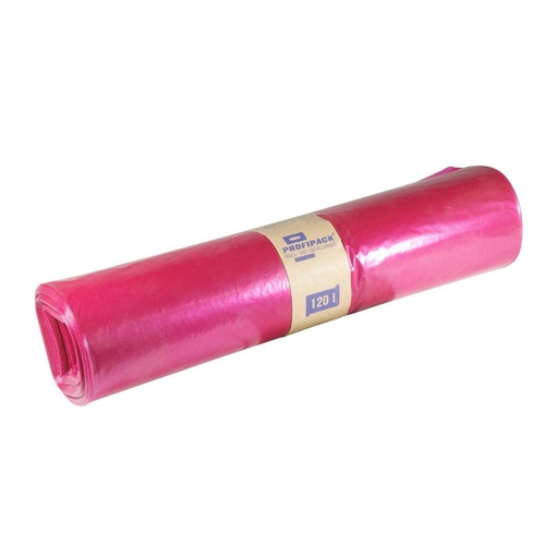 Müllsack 120 Liter, Typ 60, LDPE - Regenerat rot, 700 x 1100 mm | 25 Stück/Rolle