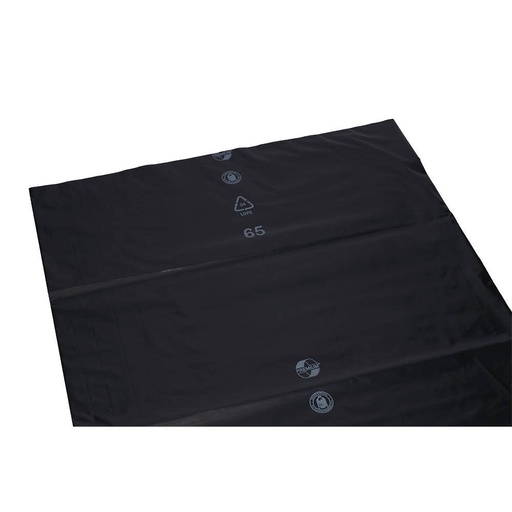 Müllsack 240 Liter, 100 µ, LDPE schwarz, 650 x 550 x 1350 mm | lose