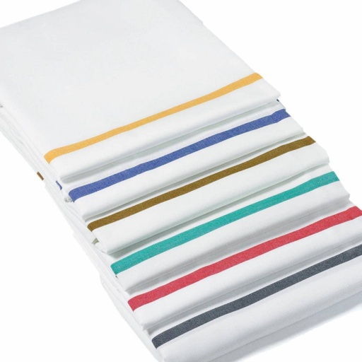 Wäschesack, selbstöffnend BWQ mit Knebel, Gewebe 100% Polyester | weiß mit Farbstreifen grün