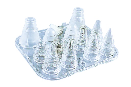 Tüllenkassetten-Set aus Polycarbonat, Ø 1–15 mm
