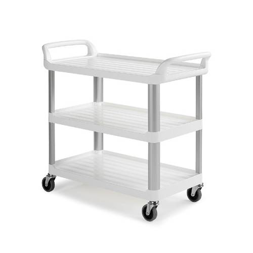 Transportwagen "Shelf 3700 mit 3 Ablagen", weiß/Aluminium