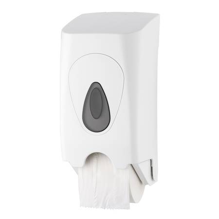 Toilettenrollenspender für 2 Kernlose Rollen | weiß/grau
