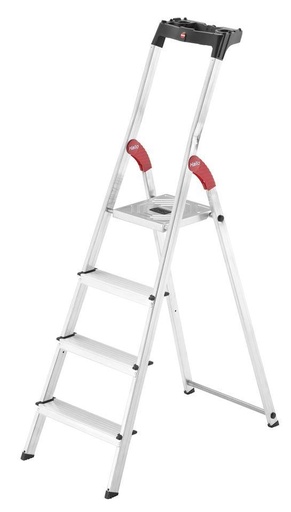Alu-Sicherheitsleiter "Hailo L60" Aluminium | 4 Stufen
