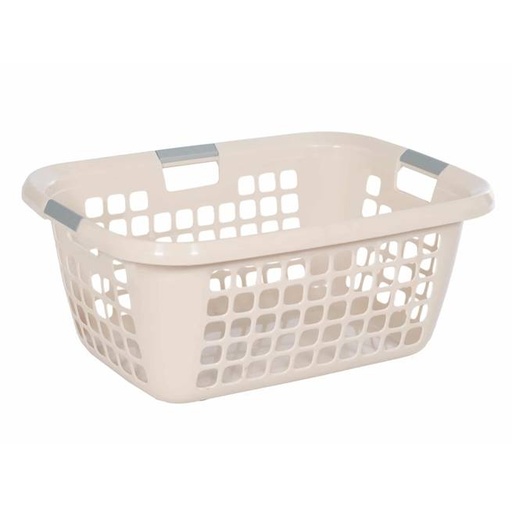 Wäschekorb eckig mittel mit 3 Griffen, 65 x 48 x 28 cm, Kunststoff | creme