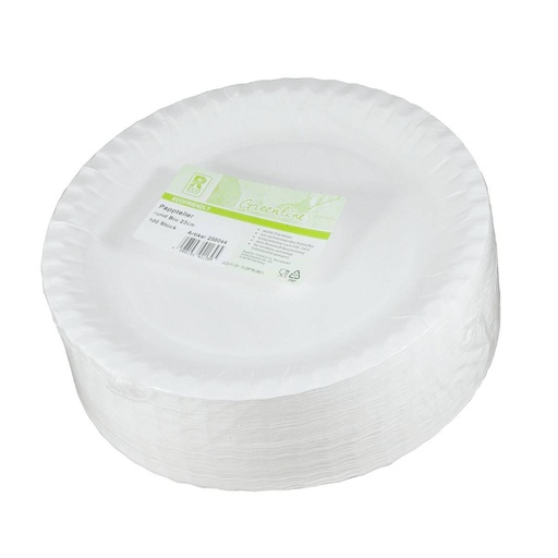 Pappteller rund Bio 23 cm, Frischfaser | 100 Stück